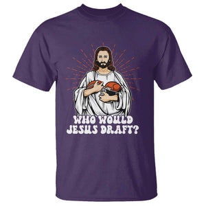 Funny Fantasy Football T Shirt Who Would Jesus Draft TS09 Purple Print Your Wear