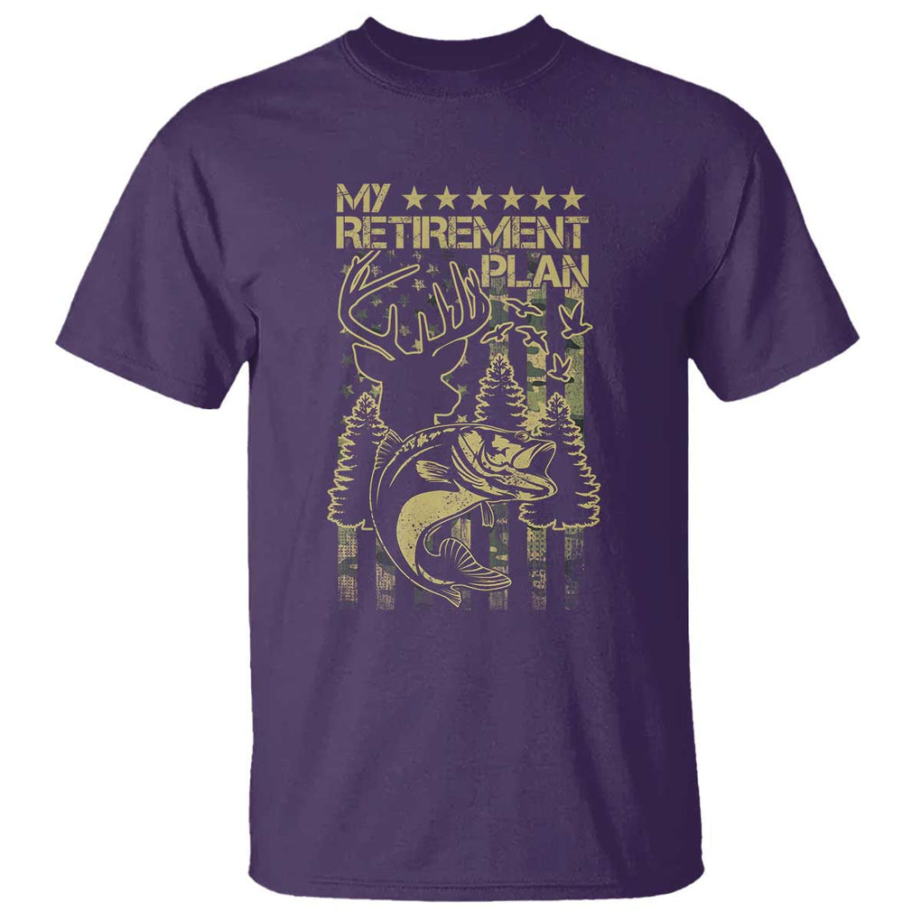 Funny My Retirement Plan Hunting Fishing T Shirt TS09 Purple Print Your Wear