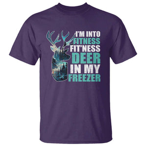 Funny Hunting T Shirt I'm Into Fitness Fit'Ness Deer In My Freezer Deer TS09 Purple Print Your Wear