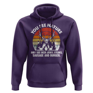 Funny Hunting Hoodie You See Nature I See Deer Jerky TS09 Purple Print Your Wear