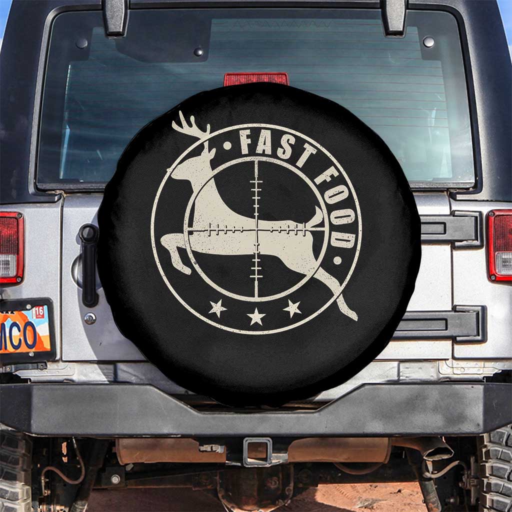 Funny Hunting Spare Tire Cover Fast Food Deer Hunter TS09 No hole Black Print Your Wear