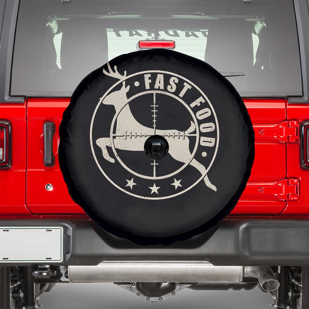 Funny Hunting Spare Tire Cover Fast Food Deer Hunter TS09 Black Print Your Wear