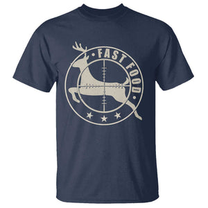 Funny Hunting T Shirt Fast Food Deer Hunter TS09 Navy Print Your Wear