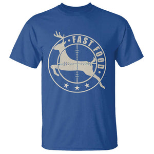 Funny Hunting T Shirt Fast Food Deer Hunter TS09 Royal Blue Print Your Wear