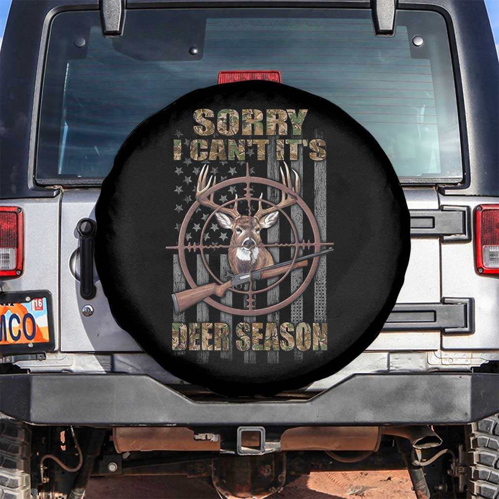 Funny Hunting Spare Tire Cover Sorry I Can't It's Deer Season TS09 No hole Black Print Your Wear