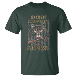 Funny Hunting T Shirt Sorry I Can't It's Deer Season TS09 Dark Forest Green Print Your Wear