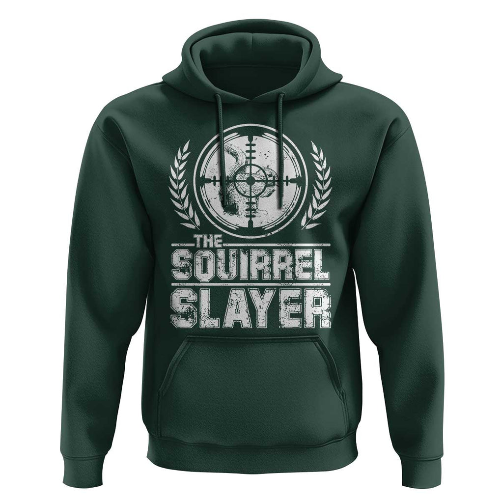 Funny Hunting Squirrel Slayer Retro Hoodie TS09 Dark Forest Green Print Your Wear