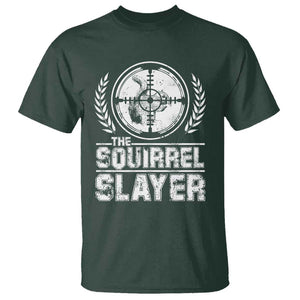 Funny Hunting Squirrel Slayer Retro T Shirt TS09 Dark Forest Green Print Your Wear