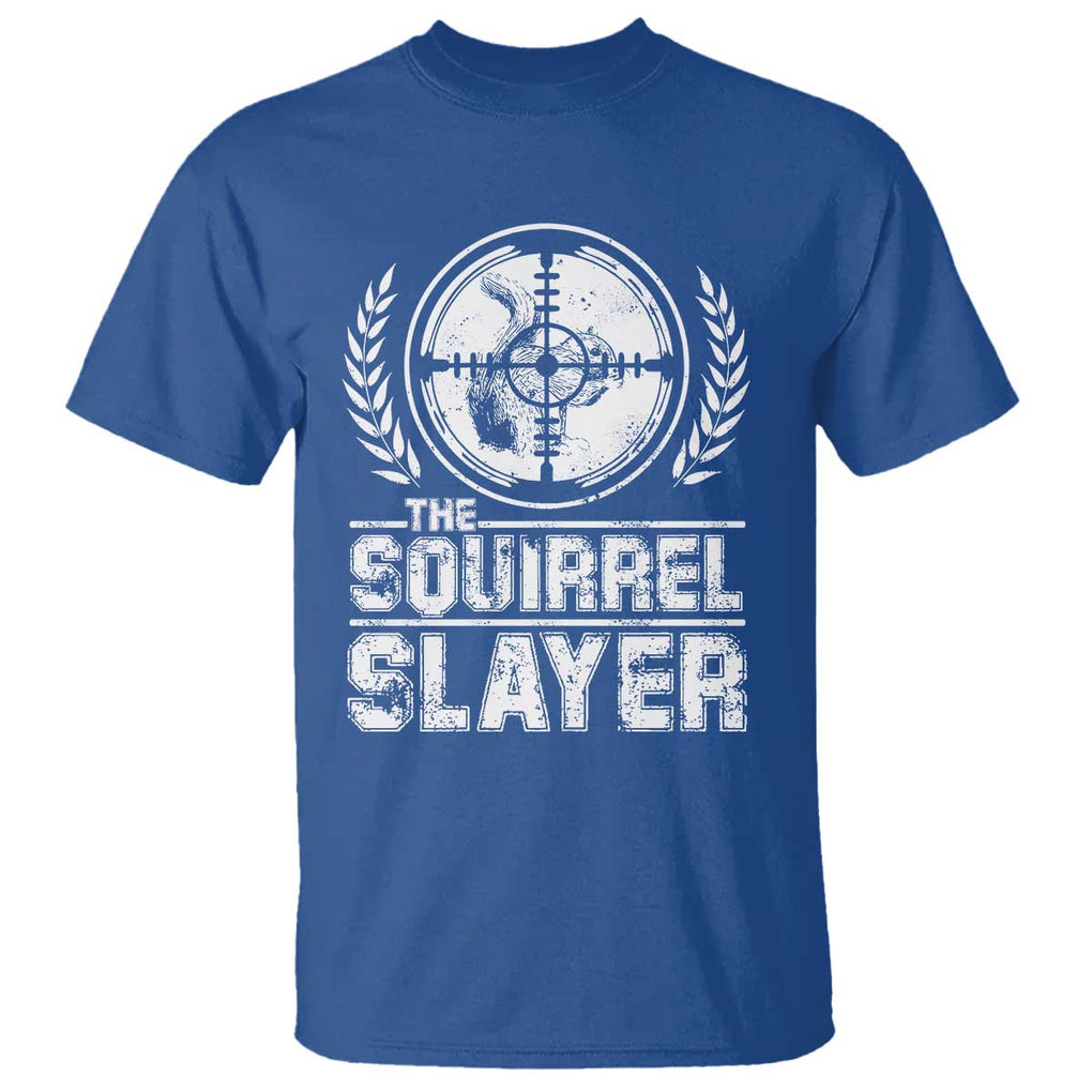Funny Hunting Squirrel Slayer Retro T Shirt TS09 Royal Blue Print Your Wear