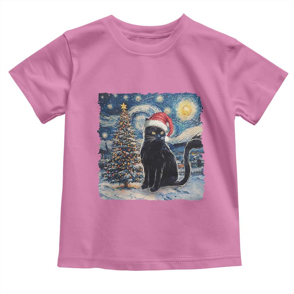 Christmas Black Cat Baby Shirt Meowy Catmas Starry Night Santa Cat TS09 Azalea Print Your Wear