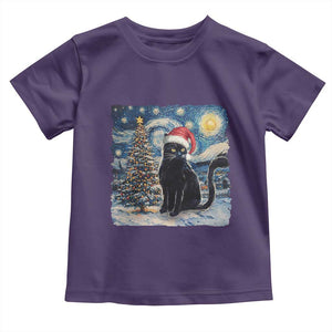 Christmas Black Cat Baby Shirt Meowy Catmas Starry Night Santa Cat TS09 Purple Print Your Wear