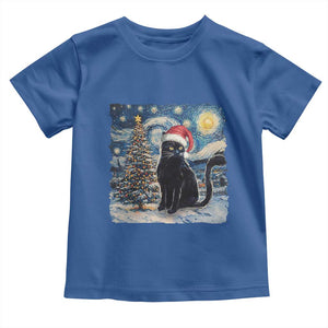 Christmas Black Cat Baby Shirt Meowy Catmas Starry Night Santa Cat TS09 Royal Blue Print Your Wear