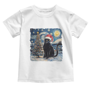 Christmas Black Cat Baby Shirt Meowy Catmas Starry Night Santa Cat TS09 White Print Your Wear