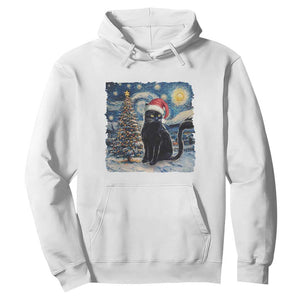 Christmas Black Cat Hoodie Meowy Catmas Starry Night Santa Cat TS09 White Print Your Wear