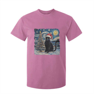 Christmas Black Cat T Shirt For Kid Meowy Catmas Starry Night Santa Cat TS09 Azalea Print Your Wear