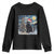 Christmas Black Cat Youth Sweatshirt Meowy Catmas Starry Night Santa Cat TS09 Black Print Your Wear