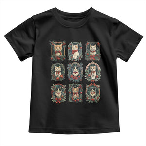 Christmas Cat Baby Shirt Vintage Kitten Victorian Holly Wreath TS09 Black Print Your Wear