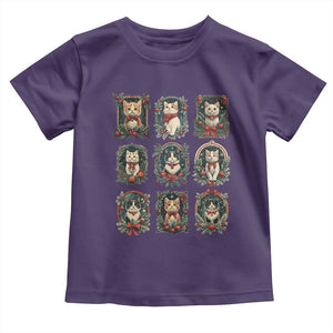 Christmas Cat Baby Shirt Vintage Kitten Victorian Holly Wreath TS09 Purple Print Your Wear
