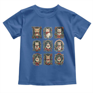 Christmas Cat Baby Shirt Vintage Kitten Victorian Holly Wreath TS09 Royal Blue Print Your Wear