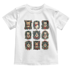 Christmas Cat Baby Shirt Vintage Kitten Victorian Holly Wreath TS09 White Print Your Wear