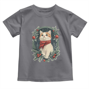 Christmas Cat Baby Shirt Vintage Kitten Victorian Royal Holly TS09 Charcoal Print Your Wear