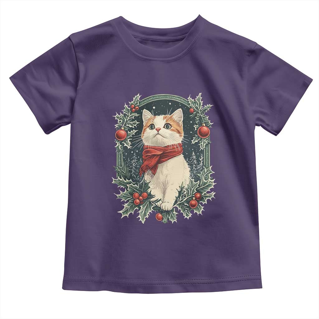 Christmas Cat Baby Shirt Vintage Kitten Victorian Royal Holly TS09 Purple Print Your Wear