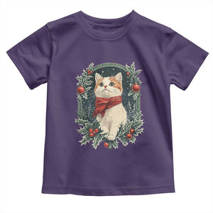 Christmas Cat Baby Shirt Vintage Kitten Victorian Royal Holly TS09 Purple Print Your Wear