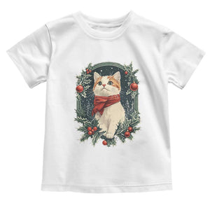 Christmas Cat Baby Shirt Vintage Kitten Victorian Royal Holly TS09 White Print Your Wear