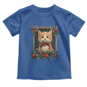 Christmas Cat Baby Shirt Vintage Kitten Royal Victorian Holly Wreath TS09 Royal Blue Print Your Wear