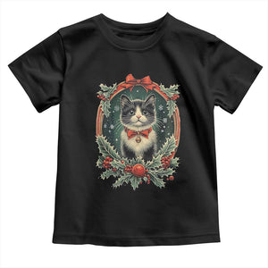 Christmas Cat Baby Shirt Vintage Kitten Royal Holly Victorian Wreath TS09 Black Print Your Wear