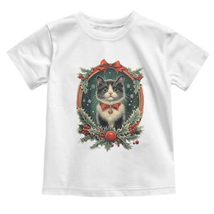 Christmas Cat Baby Shirt Vintage Kitten Royal Holly Victorian Wreath TS09 White Print Your Wear