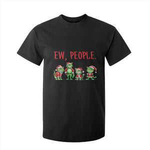 Funny Christmas Cat T Shirt For Kid Ew People Green Cat Santa TS09 Black Print Your Wear