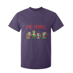 Funny Christmas Cat T Shirt For Kid Ew People Green Cat Santa TS09 Purple Print Your Wear
