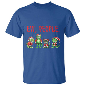 Funny Christmas Cat T Shirt Ew People Green Cat Santa TS09 Royal Blue Print Your Wear