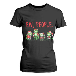 Funny Christmas Cat T Shirt For Women Ew People Green Cat Santa TS09 Black Print Your Wear