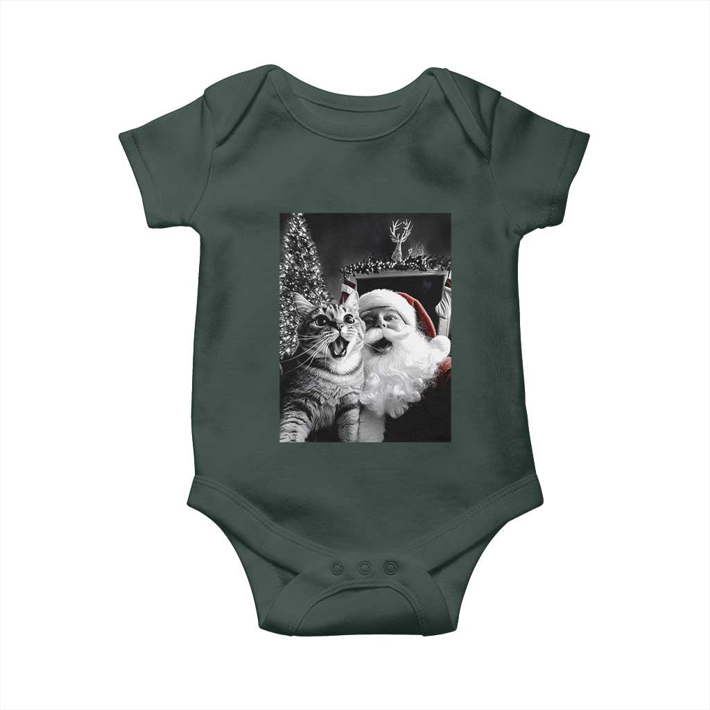 Funny Christmas Cat Selfie With Santa Baby Onesie TS09 Print Your Wear