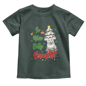 Christmas Cat Baby Shirt Is This Jolly Enough TS09 Dark Forest Green Print Your Wear