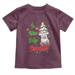 Christmas Cat Baby Shirt Is This Jolly Enough TS09 Maroon Print Your Wear