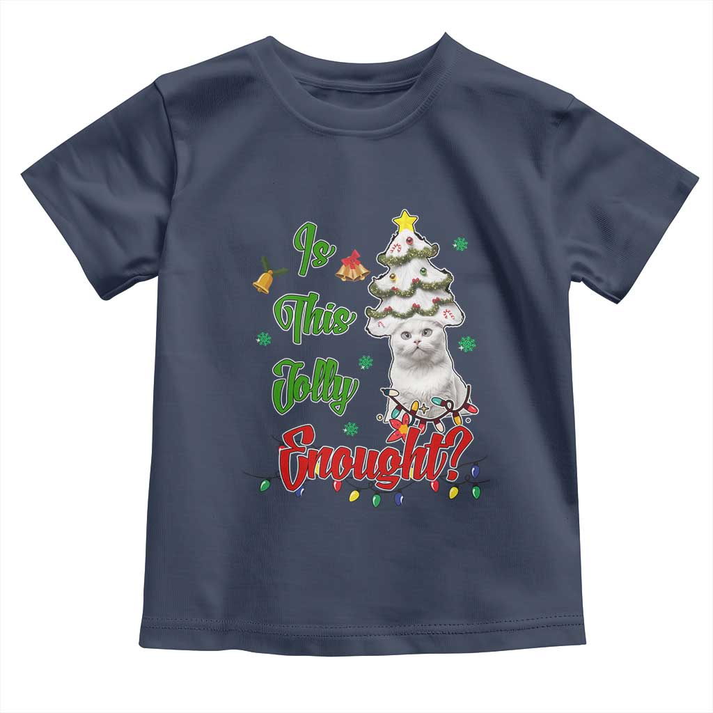 Christmas Cat Baby Shirt Is This Jolly Enough TS09 Navy Print Your Wear