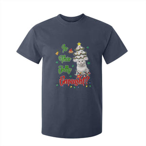 Christmas Cat T Shirt For Kid Is This Jolly Enough TS09 Navy Print Your Wear