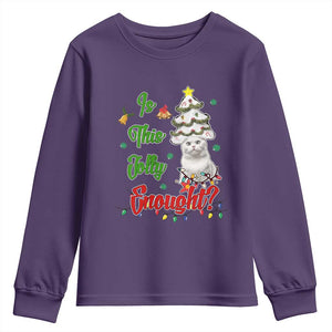 Christmas Cat Youth Sweatshirt Is This Jolly Enough TS09 Purple Print Your Wear