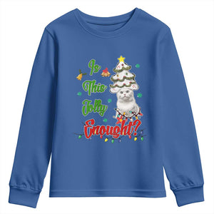 Christmas Cat Youth Sweatshirt Is This Jolly Enough TS09 Royal Blue Print Your Wear
