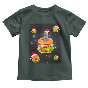 Funny Christmas Cat Baby Shirt Santa Cat Hamburger Lover Galaxy Outer Space TS09 Dark Forest Green Print Your Wear
