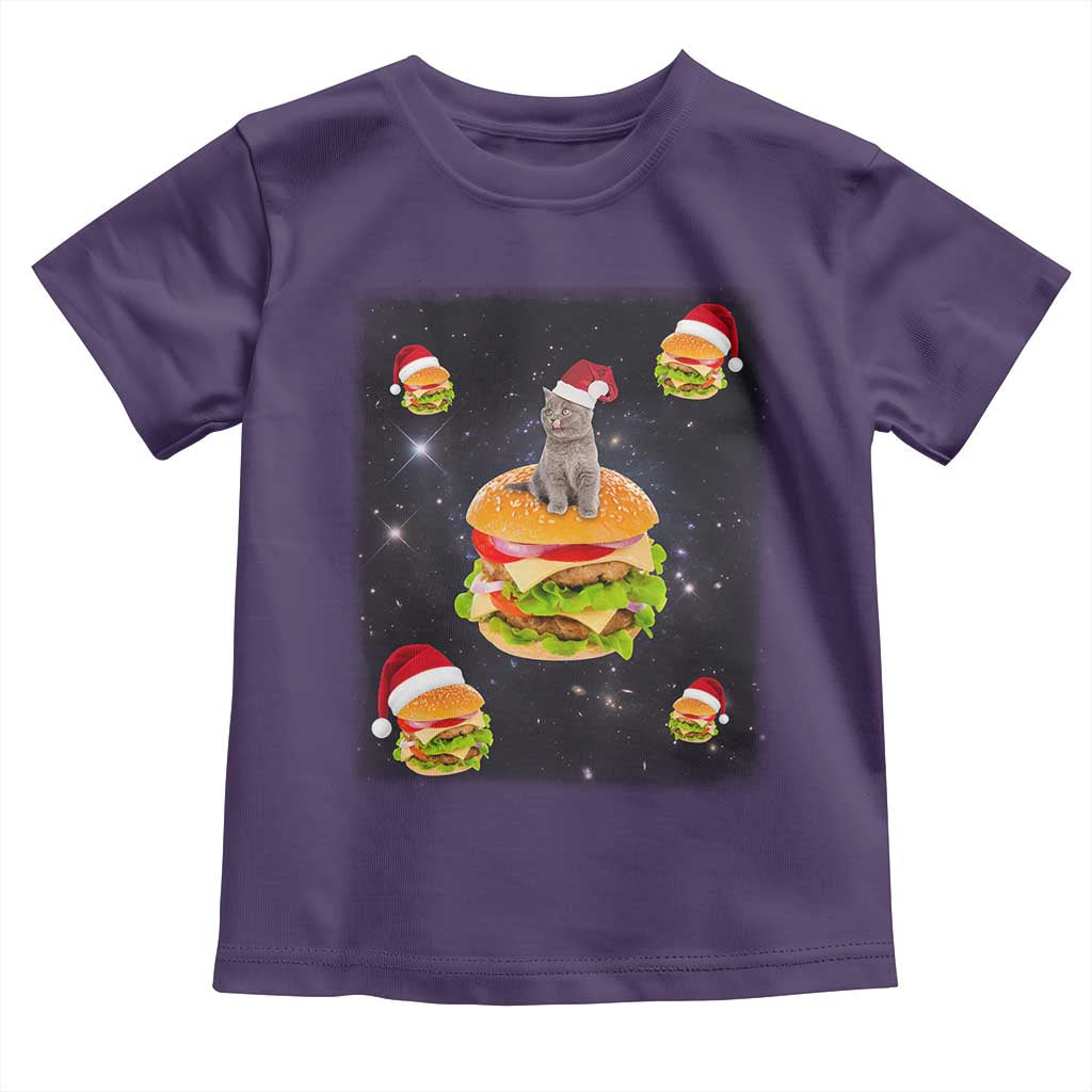 Funny Christmas Cat Baby Shirt Santa Cat Hamburger Lover Galaxy Outer Space TS09 Purple Print Your Wear