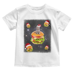 Funny Christmas Cat Baby Shirt Santa Cat Hamburger Lover Galaxy Outer Space TS09 White Print Your Wear
