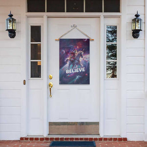 Funny Christmas Cat Garden Flag Santa Cat Riding Unicorn Galaxy Outer Space TS09 Print Your Wear