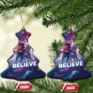Funny Xmas Cat Christmas Ornament Santa Cat Riding Unicorn Galaxy Outer Space TS09 Christmas Tree Galaxy Print Your Wear