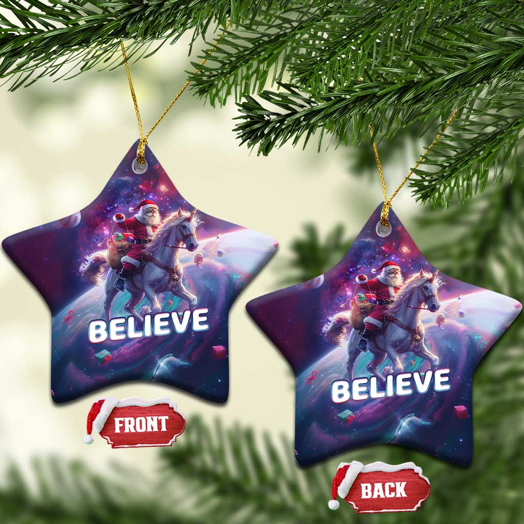 Funny Xmas Cat Christmas Ornament Santa Cat Riding Unicorn Galaxy Outer Space TS09 Star Galaxy Print Your Wear