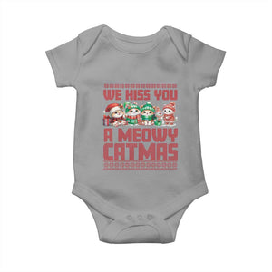 Christmas Cat Baby Onesie We Hiss You A Meowy Catmas TS09 Sport Gray Print Your Wear