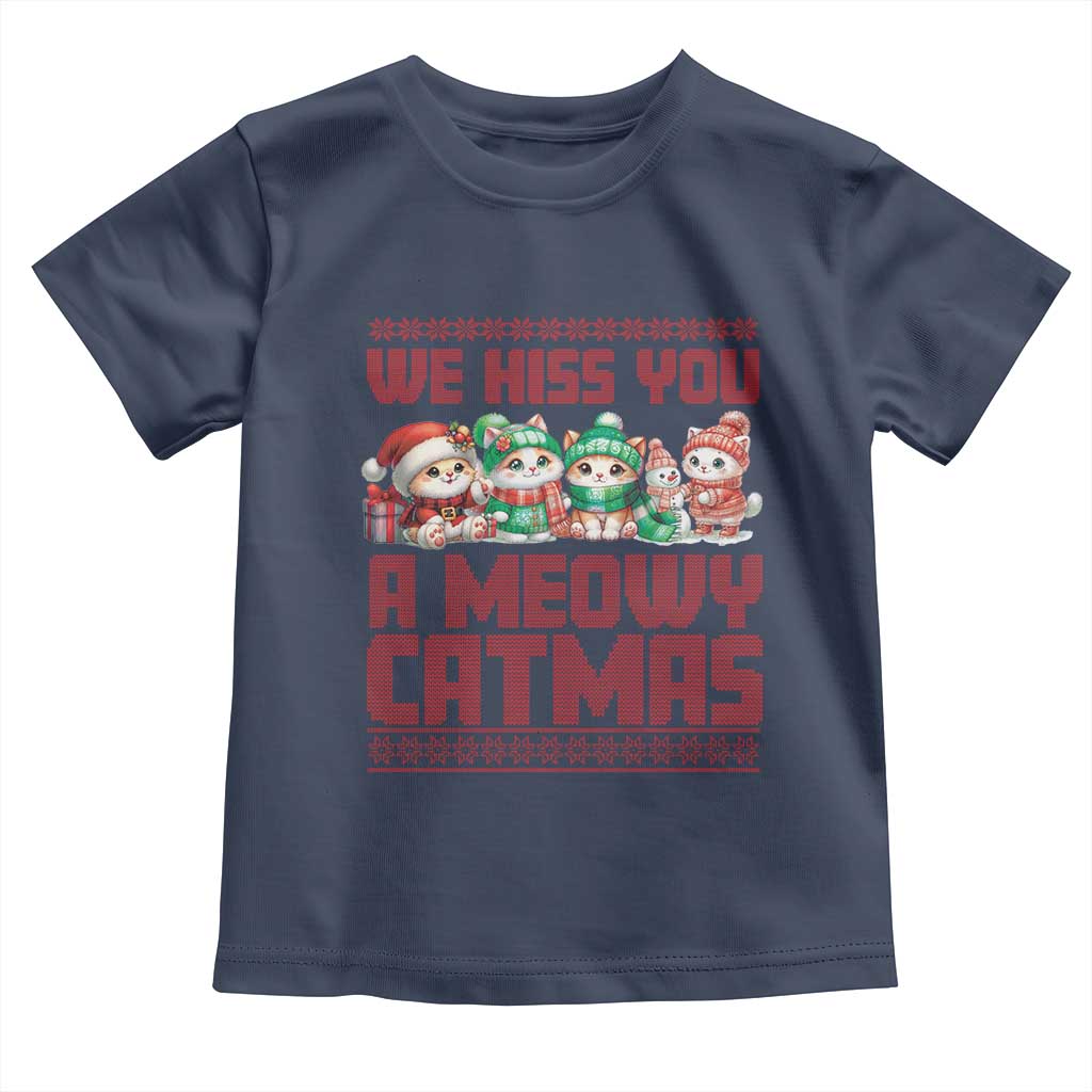 Christmas Cat Baby Shirt We Hiss You A Meowy Catmas TS09 Navy Print Your Wear